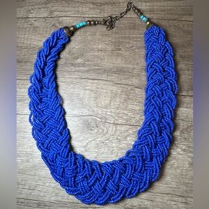 NEW blue beaded necklace